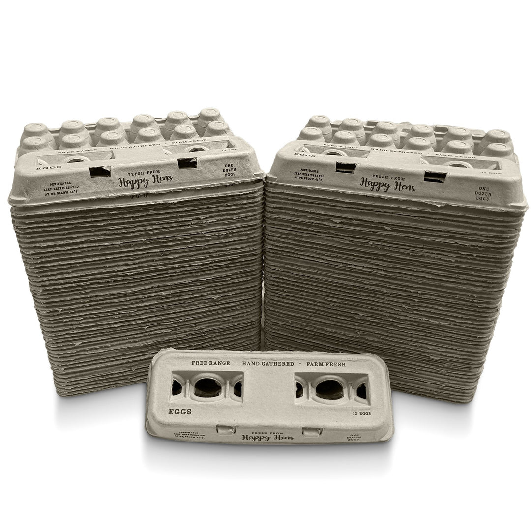 Henlay Customizable Blank Egg Cartons - Recycled Pulp Fiber - 25/90/250