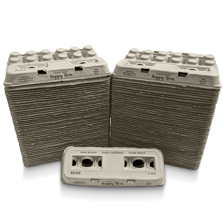 Henlay Customizable Blank Egg Cartons - Recycled Pulp Fiber - 25/90/250