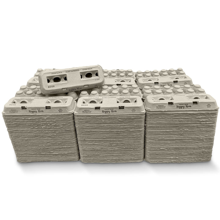 Henlay Customizable Blank Egg Cartons - Recycled Pulp Fiber - 25/90/250