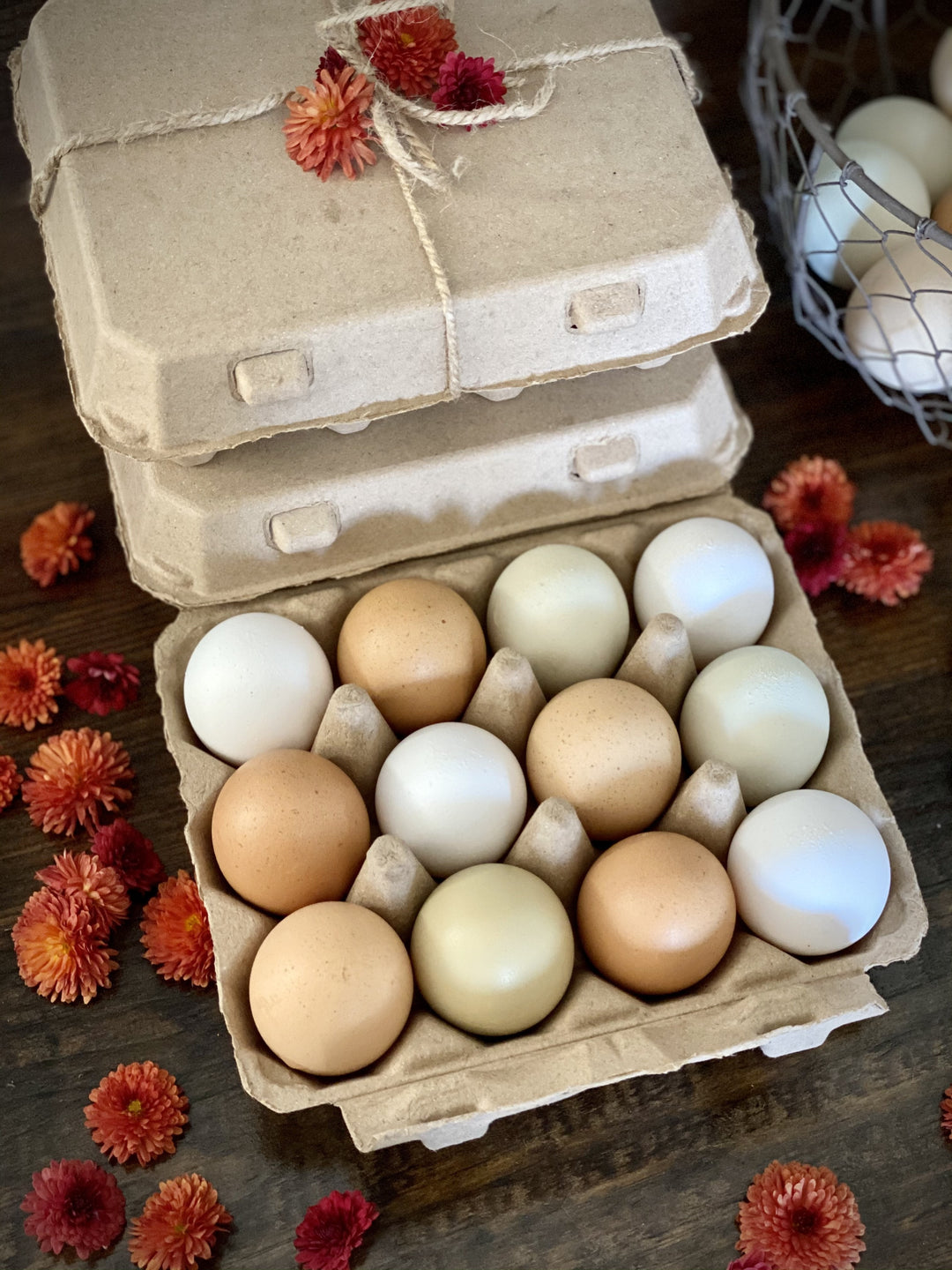 Henlay Vintage Cardboard Egg Cartons 3x4 Design - Tan/White 25-200 Pack