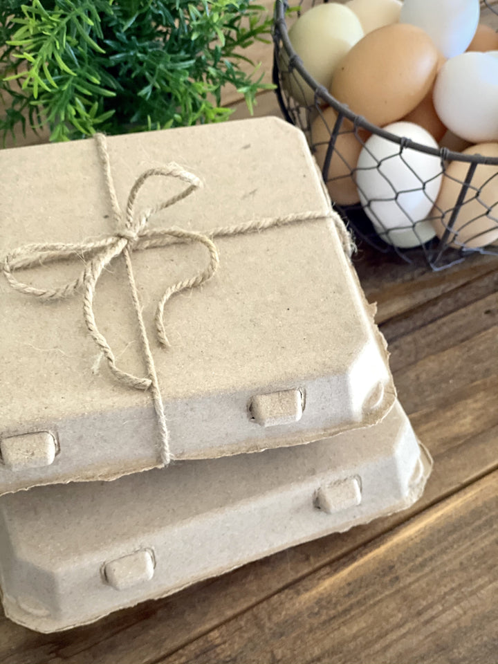 Henlay Vintage Cardboard Egg Cartons 3x4 Design - Tan/White 25-200 Pack
