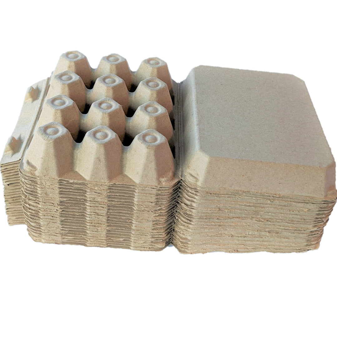 Henlay Vintage Cardboard Egg Cartons 3x4 Design - Tan/White 25-200 Pack