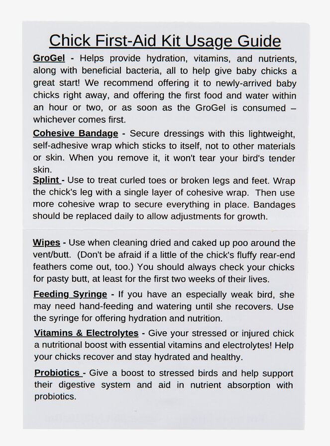 Chick First Aid Kit - Complete Emergency Care for Baby Poultry