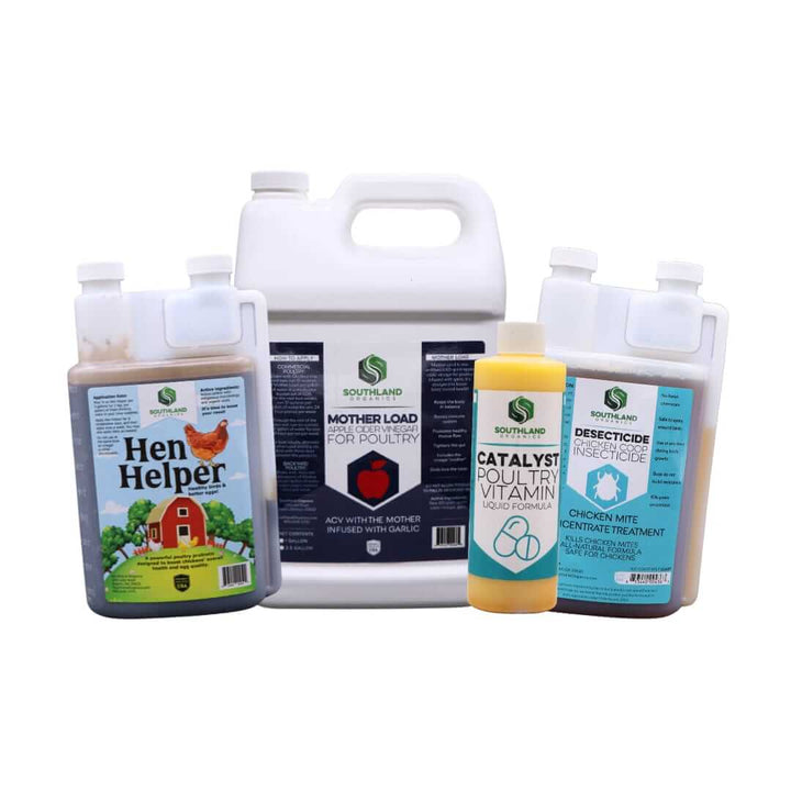 Southland Organics Backyard Poultry Bundle with chicken supplements in eco-friendly packaging