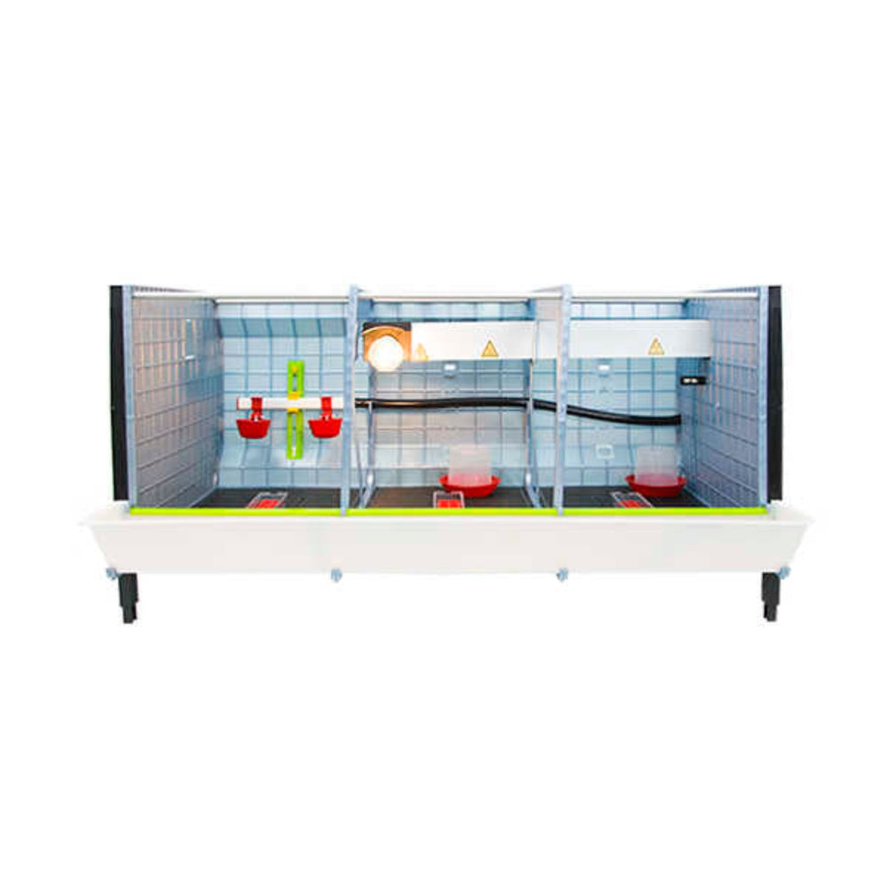 Hatching Time 15-inch chick brooder heating system for baby birds, designed for backyard farming.