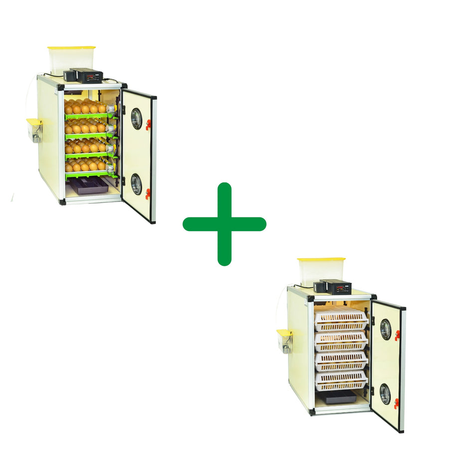 White automatic egg incubator with digital controls and 240-egg capacity by Hatching Time