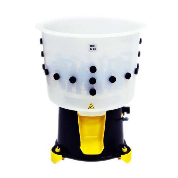 Chicken Feather Plucker in yellow ABS plastic, 200-watt capacity for 1-2 chickens, ideal for backyard use