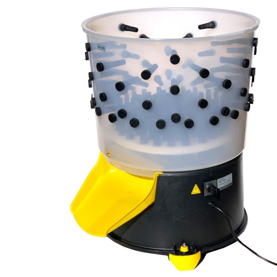 Cimuka 21-inch rust-proof duck and goose feather plucking machine with ABS plastic drum, 400-watt power.