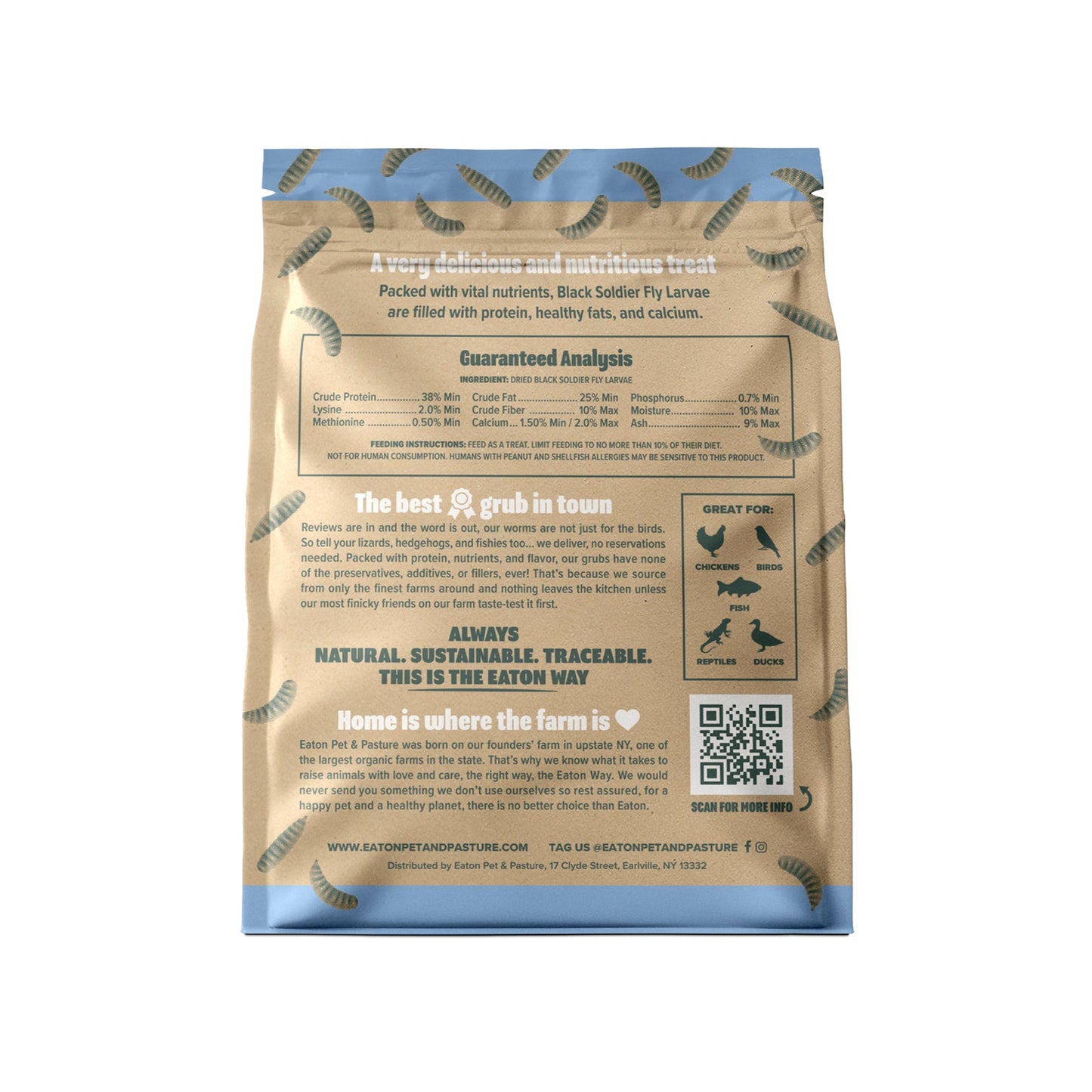 Premium USA Black Soldier Fly Larvae - High Calcium Chicken Treats