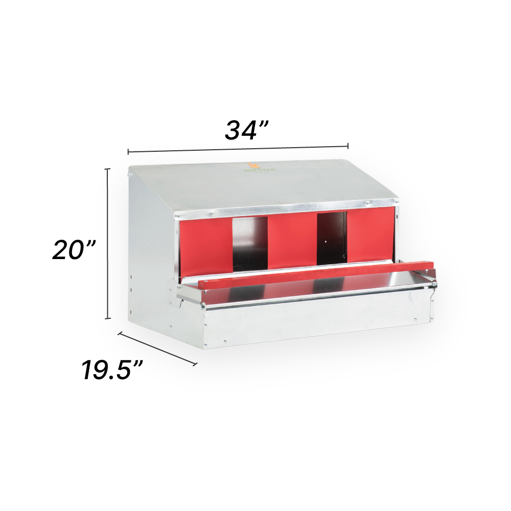 HenGear 34" Galvanized Rollout Nest Box - Medium (Up to 32 Hens)