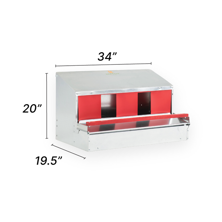 HenGear 34" Galvanized Rollout Nest Box - Medium (Up to 32 Hens)