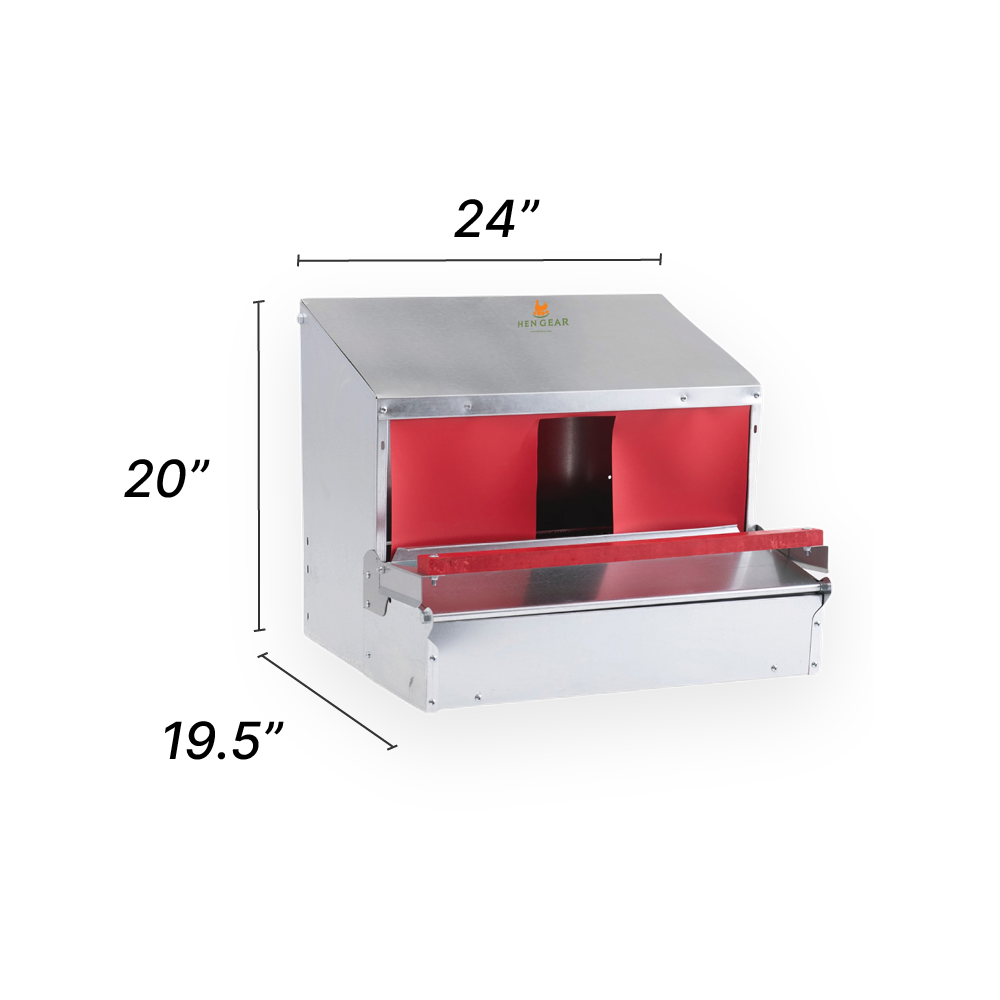 HenGear 24" Galvanized Steel Rollout Nest Box - 20 Hens Capacity