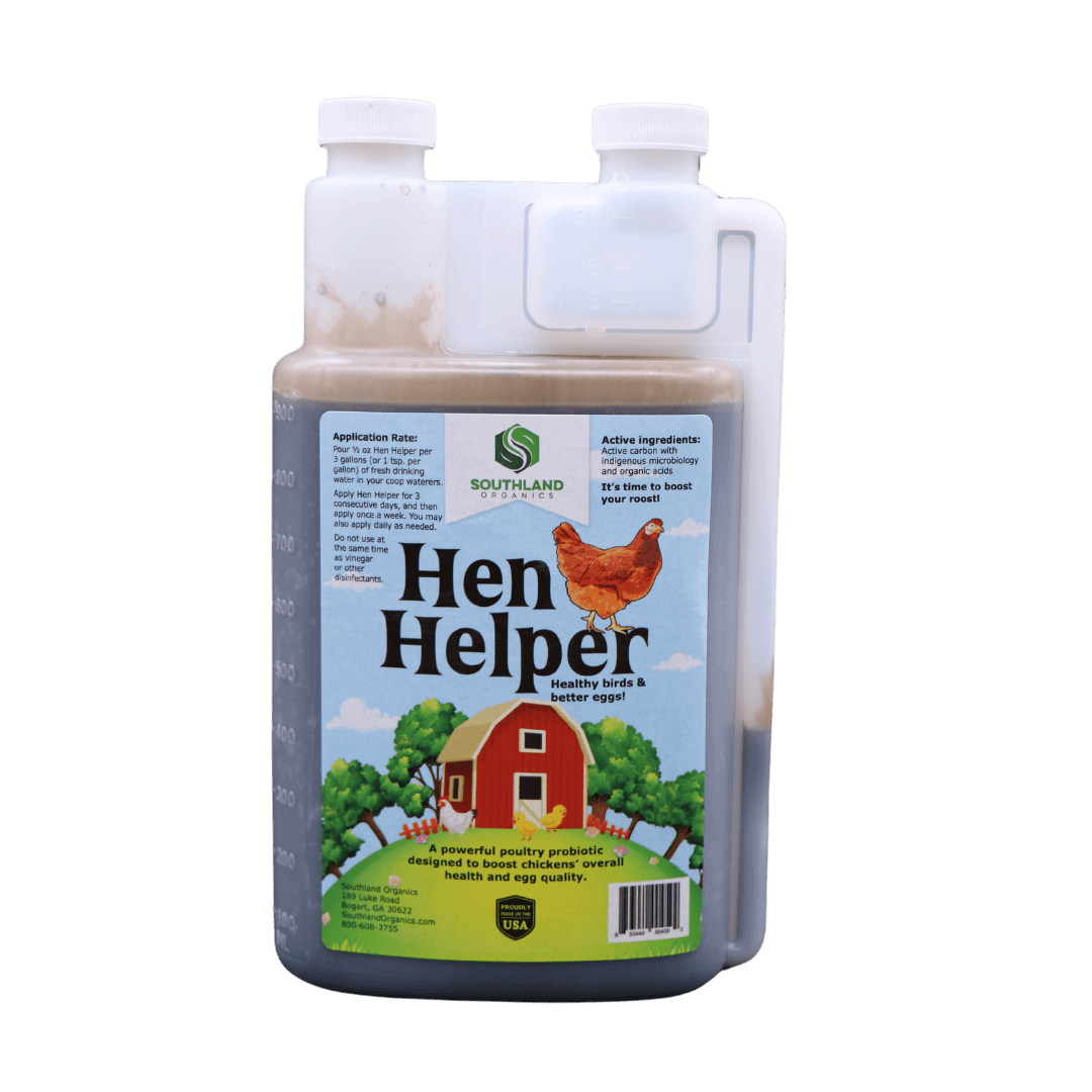Southland Organics Hen Helper Organic Probiotics & Electrolytes for layer chickens in a 2.5-gallon container