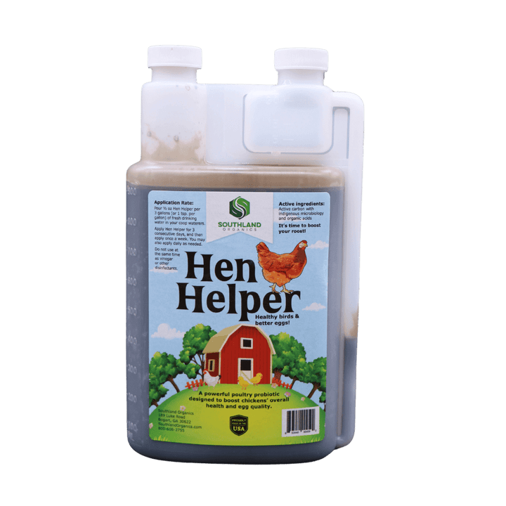 Southland Organics Hen Helper Organic Probiotics & Electrolytes for layer chickens in a 2.5-gallon container