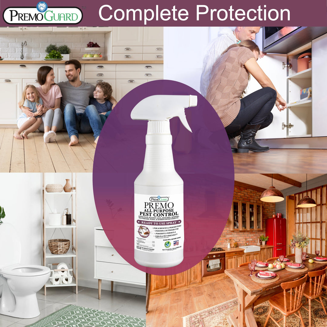Spray Insecticida Multiusos - 32 oz - A base de plantas, Natural y No Tóxico - Por Premo Guard