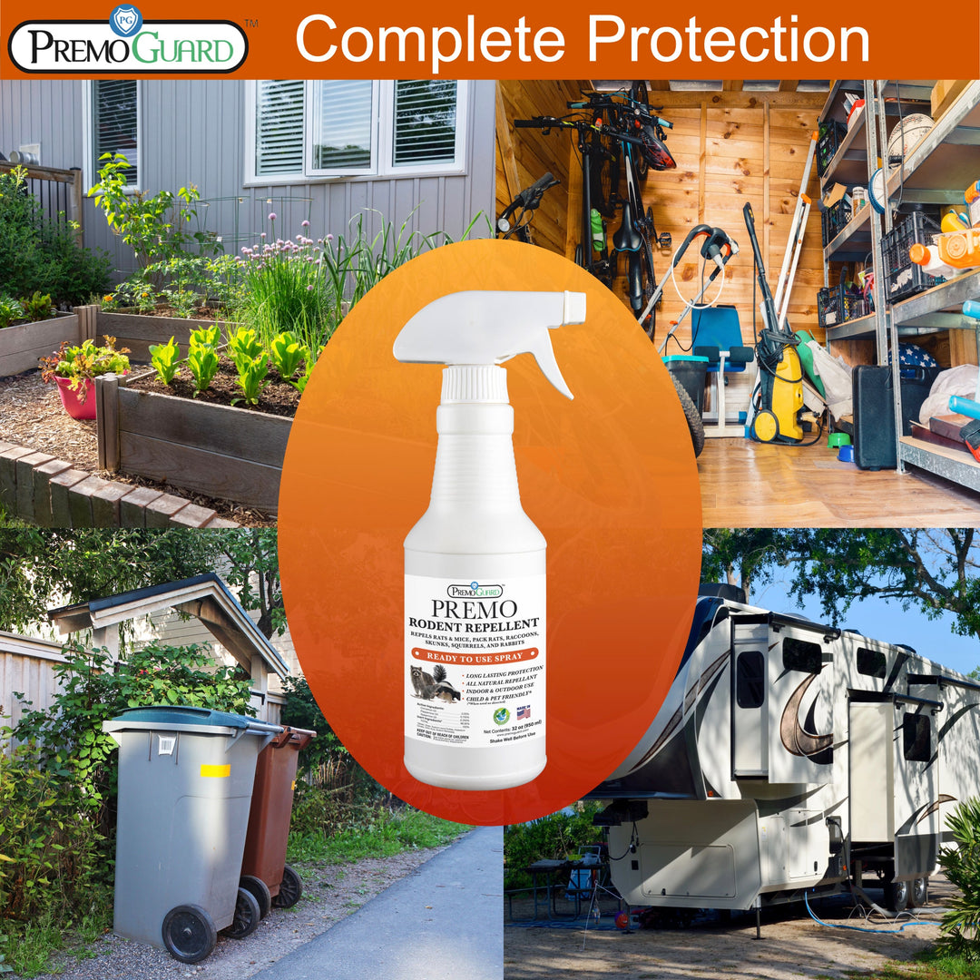 Repelente de roedores en aerosol - 947 ml - A base de plantas, totalmente natural, no tóxico - de Premo Guard