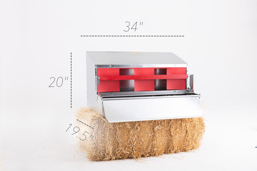 HenGear 34" Galvanized Steel Rollout Nest Box - 32 Hens