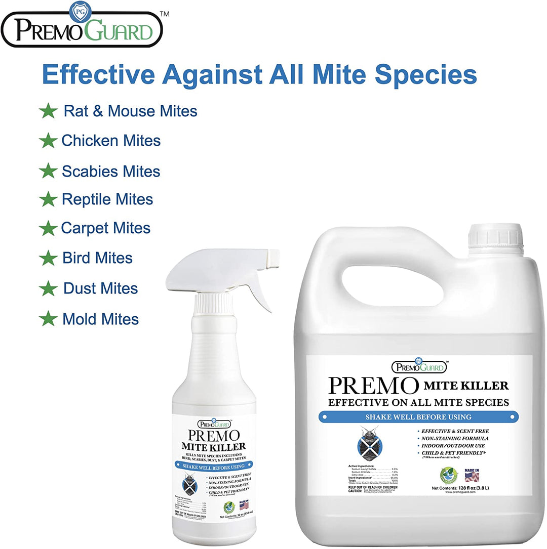 Spray antiácaros de 947 ml (32 oz) - Totalmente natural, no tóxico - de Premo Guard