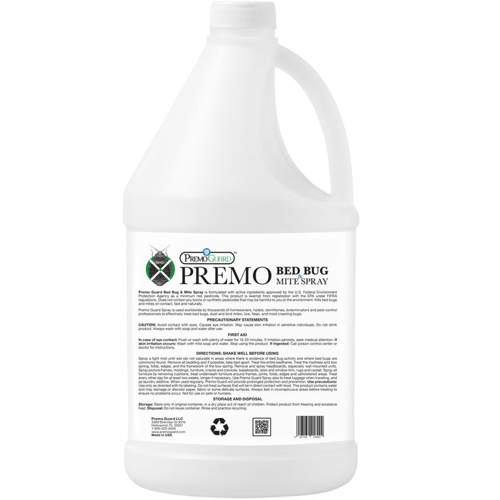 Insecticida para ácaros y chinches de cama, 128 oz, totalmente natural y no tóxico, Premo Guard