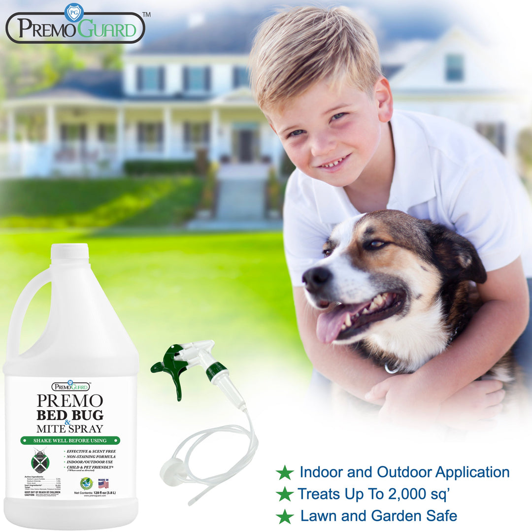Insecticida para ácaros y chinches de cama, 128 oz, totalmente natural y no tóxico, Premo Guard