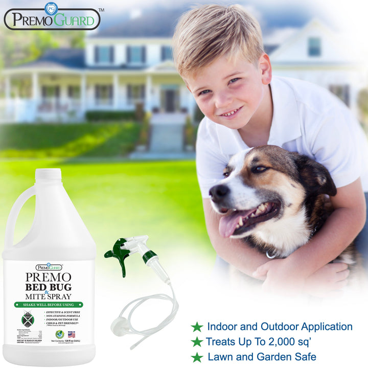 Insecticida para ácaros y chinches de cama, 128 oz, totalmente natural y no tóxico, Premo Guard