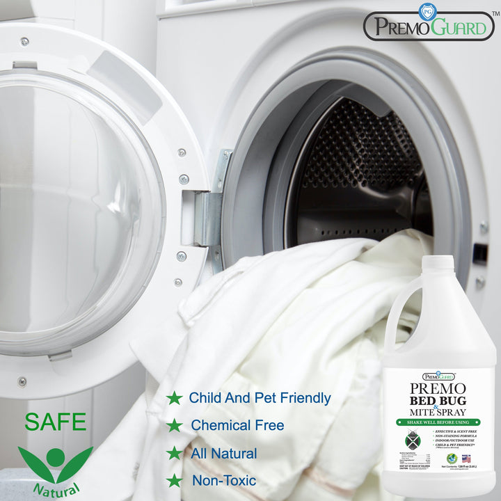 Insecticida para ácaros y chinches de cama, 128 oz, totalmente natural y no tóxico, Premo Guard