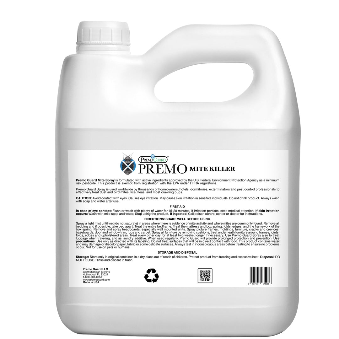 Premo Natural Products 128oz non-toxic mite killer spray bottle for dust and bird mite control