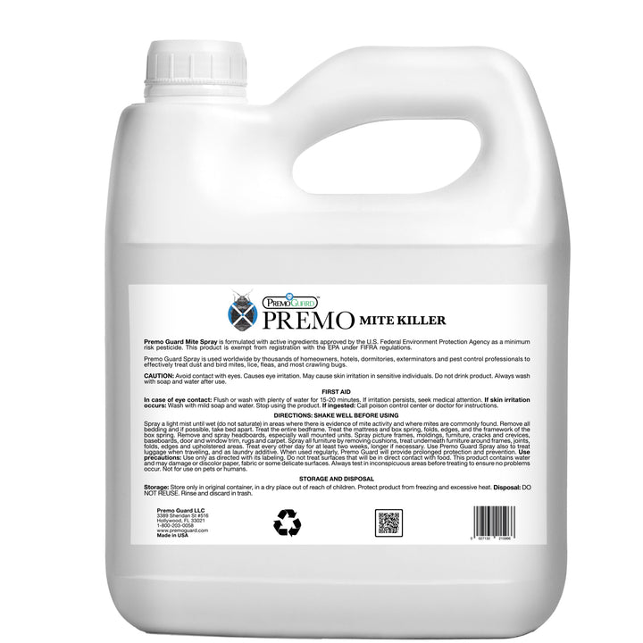 Premo Natural Products 128oz non-toxic mite killer spray bottle for dust and bird mite control