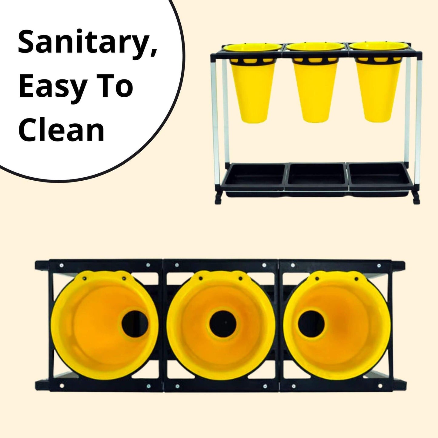 Chicken Processing Kit - ABS Plastic 3-Cone Unit & Feather Plucker