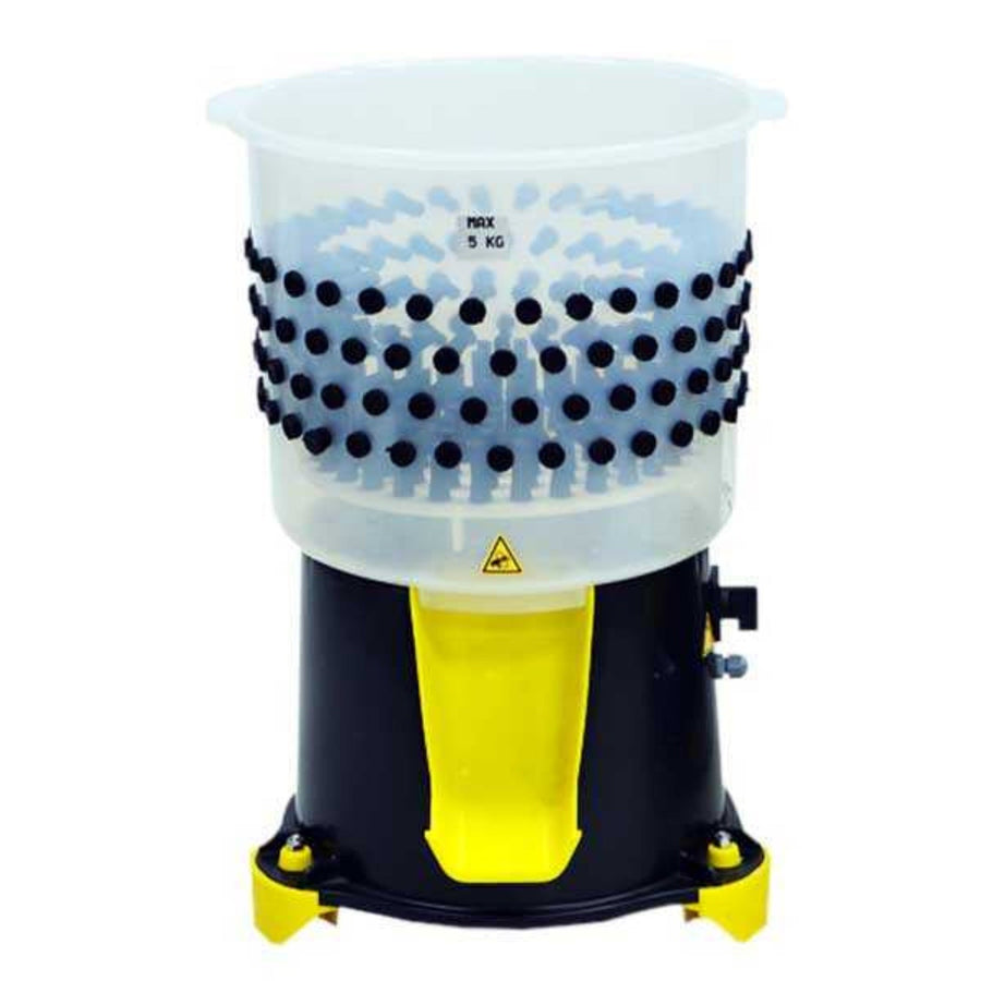 Cimuka Quail Feather Plucker with 216 fingers, 100W motor, and ABS plastic drum, featuring a 10-pound capacity.