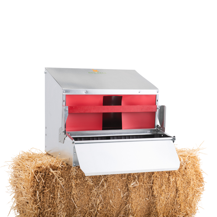 HenGear 24" Galvanized Steel Rollout Nest Box - 20 Hens Capacity
