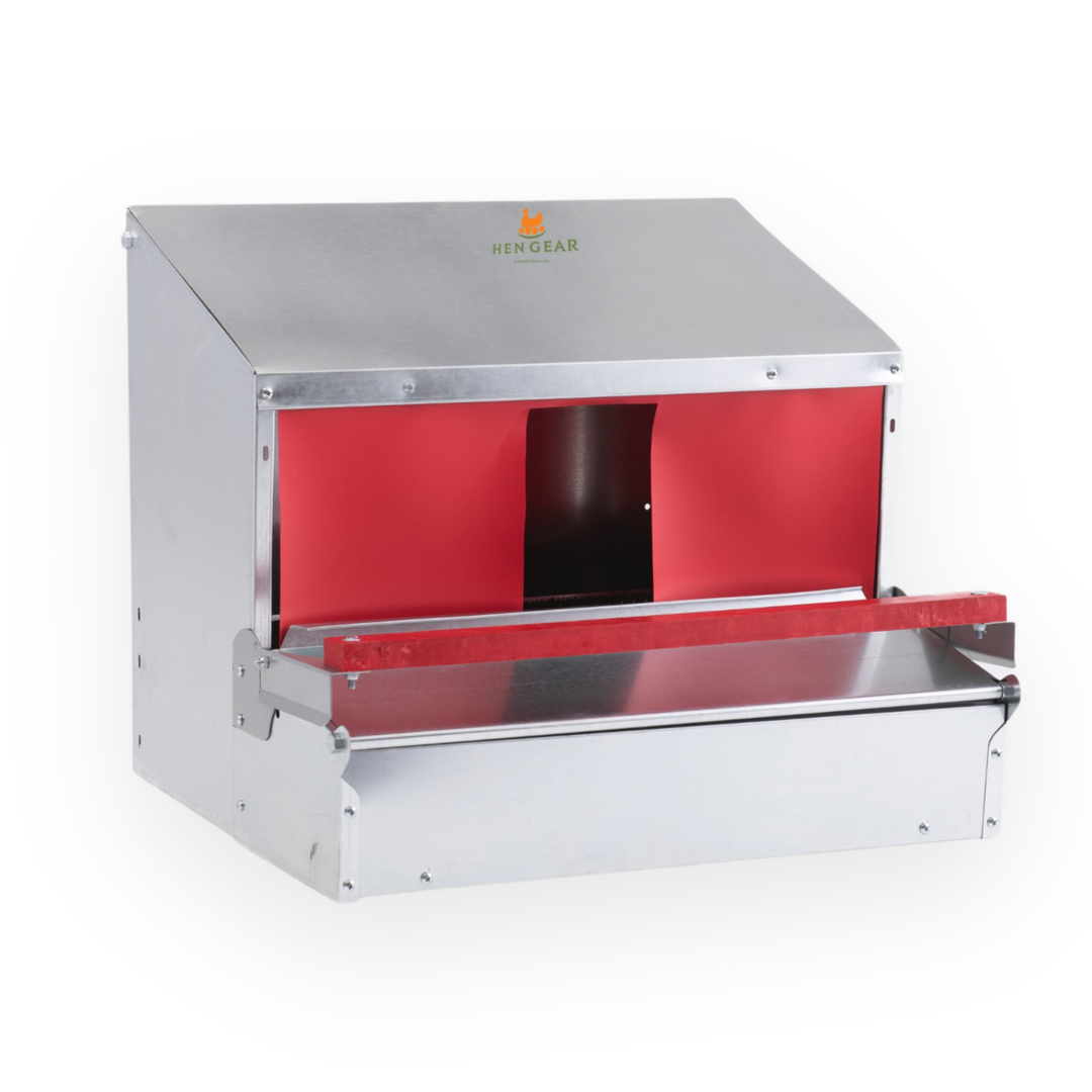 HenGear 24" Galvanized Steel Rollout Nest Box - 20 Hens Capacity