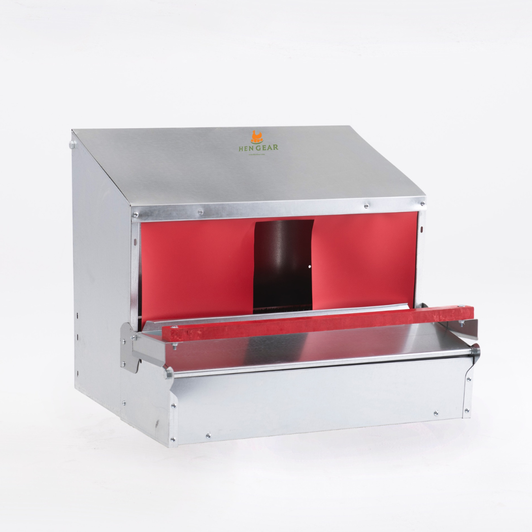 HenGear 24" Galvanized Rollout Nest Box - 20 Hens Premium