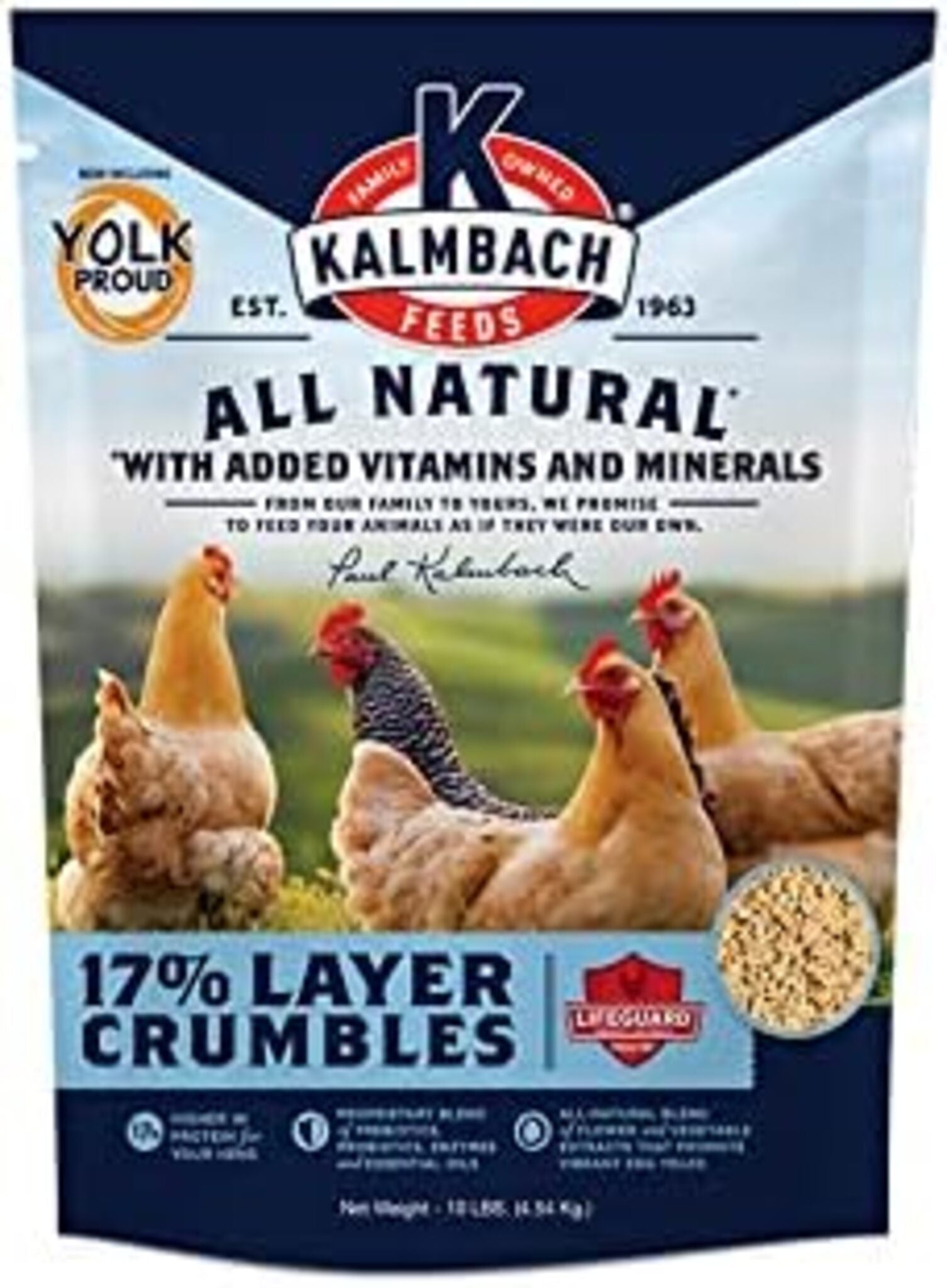 Kalmbach 17% All Natural Layer Crumbles Chicken Feed - 10 lb