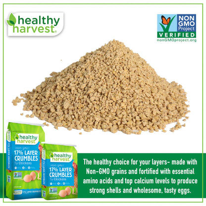 Healthy Harvest 17% Protein Non-GMO Layer Crumbles - Premium Feed