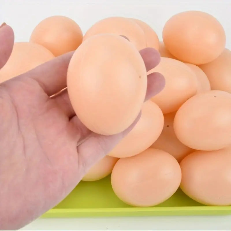 Plastic chicken training eggs in a 5-pack for nesting boxes by Dahlia Pets