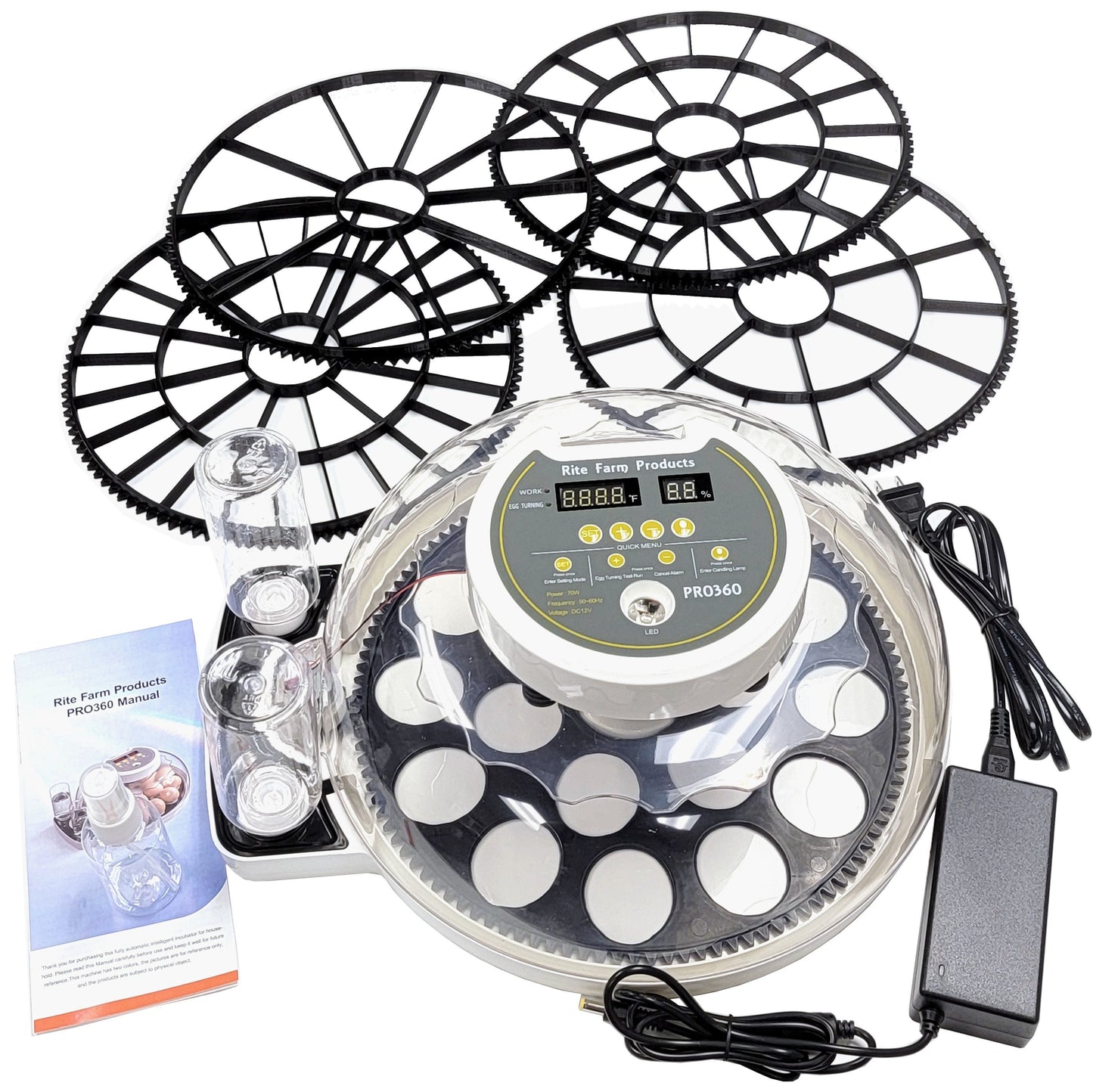 PRO 360 Rite Farm Products 21 Chicken Egg Incubator & or Optional Egg Turner Trays