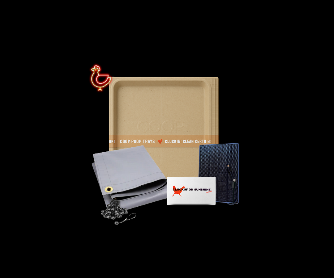 Smart Coop Power + Protect Bundle with solar panels and weather tarp kit for backyard chicken coops.