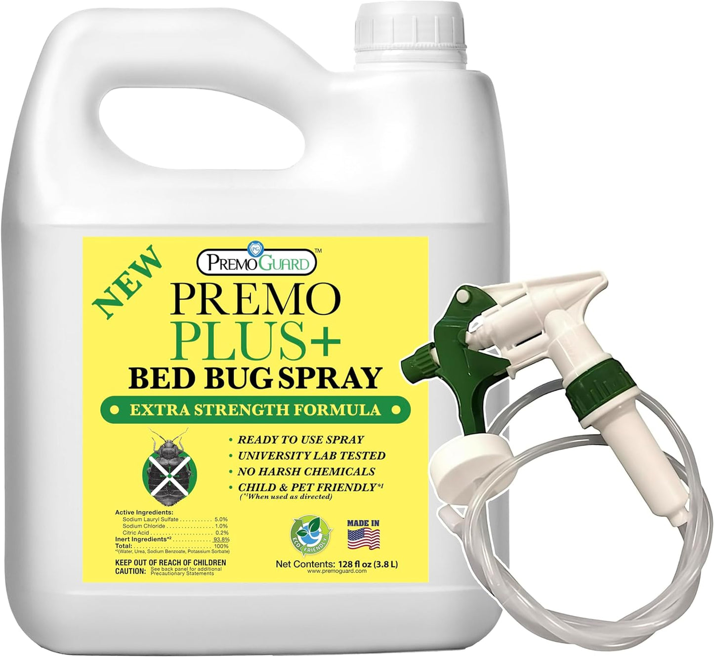 Premo Bed Bug Plus - 128 oz - Entièrement naturel non toxique - Premo Guard 