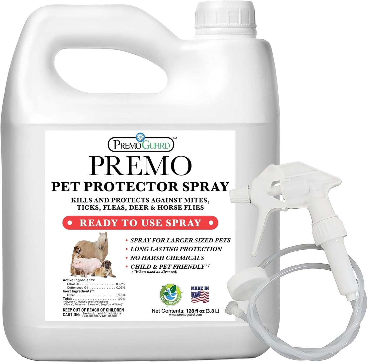 Premo Guard Natural Pet Protector Spray 128oz - Flea & Tick