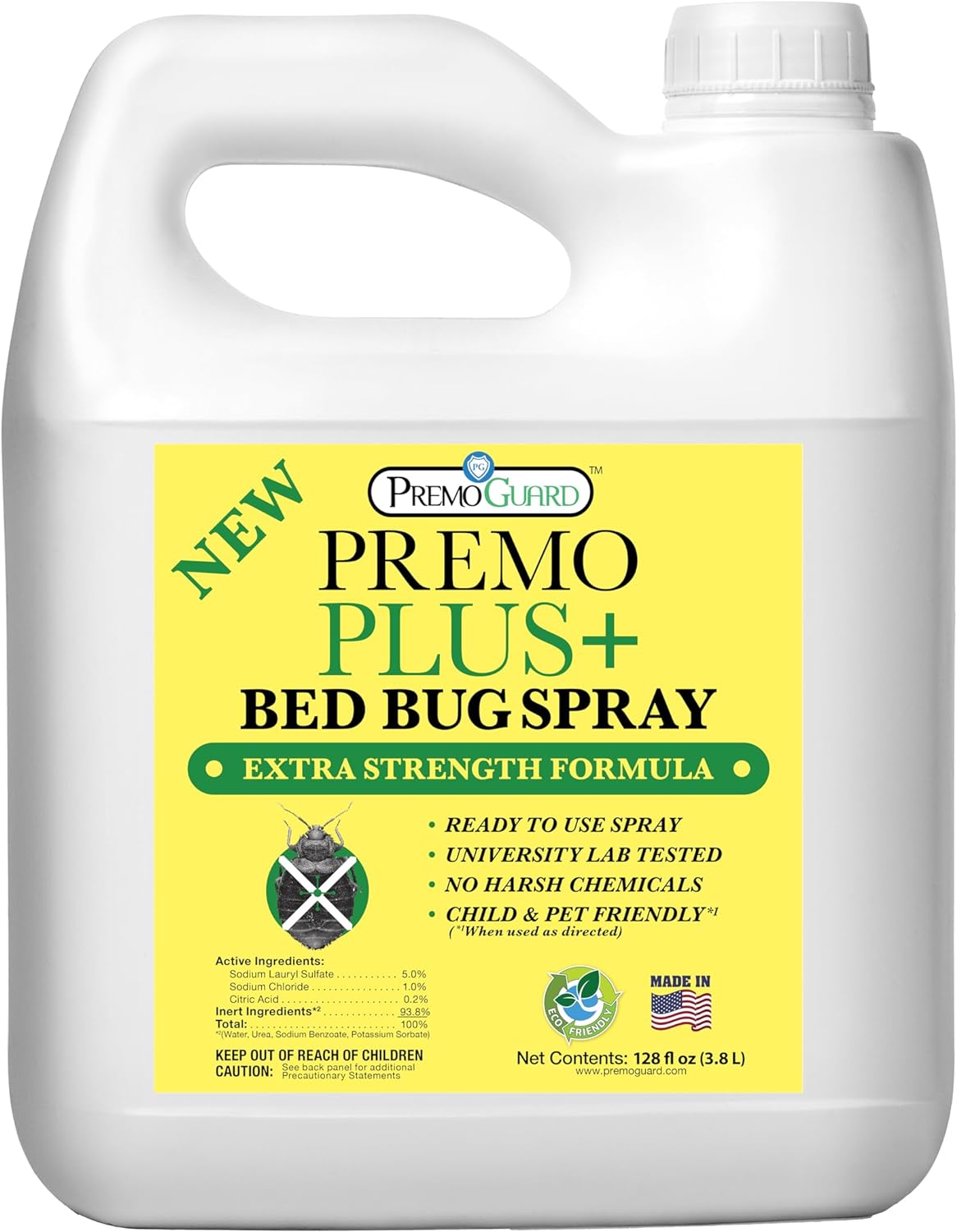 Premo Bed Bug Plus - 128 oz - Entièrement naturel non toxique - Premo Guard 