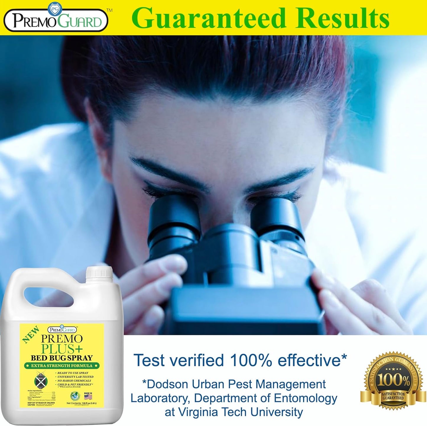 Premo Bed Bug Plus - 128 oz - Entièrement naturel non toxique - Premo Guard 