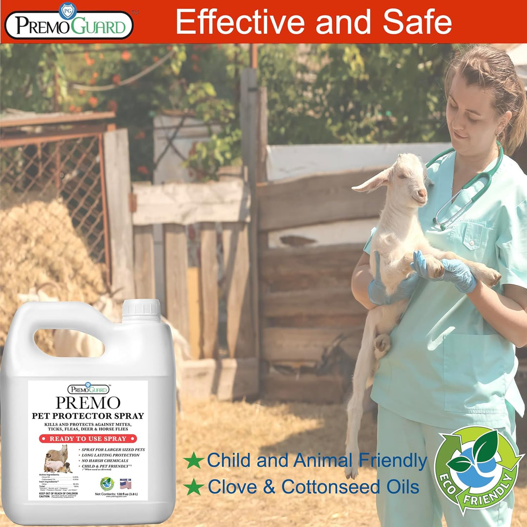 Protector para mascotas de 128 oz: producto totalmente natural, no tóxico y de origen vegetal de Premo Guard 