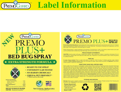 Premo Bed Bug Plus - 128 oz - Entièrement naturel non toxique - Premo Guard 
