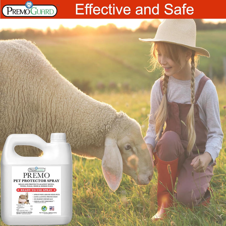 Protector para mascotas de 128 oz: producto totalmente natural, no tóxico y de origen vegetal de Premo Guard 