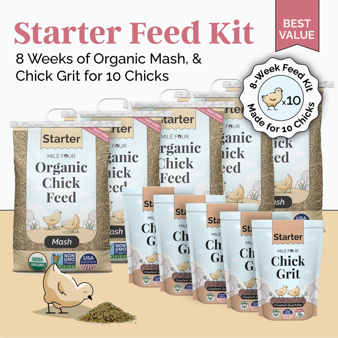 Organic Starter Feed Kit - 8 Weeks Feed & Grit for 10 Chicks