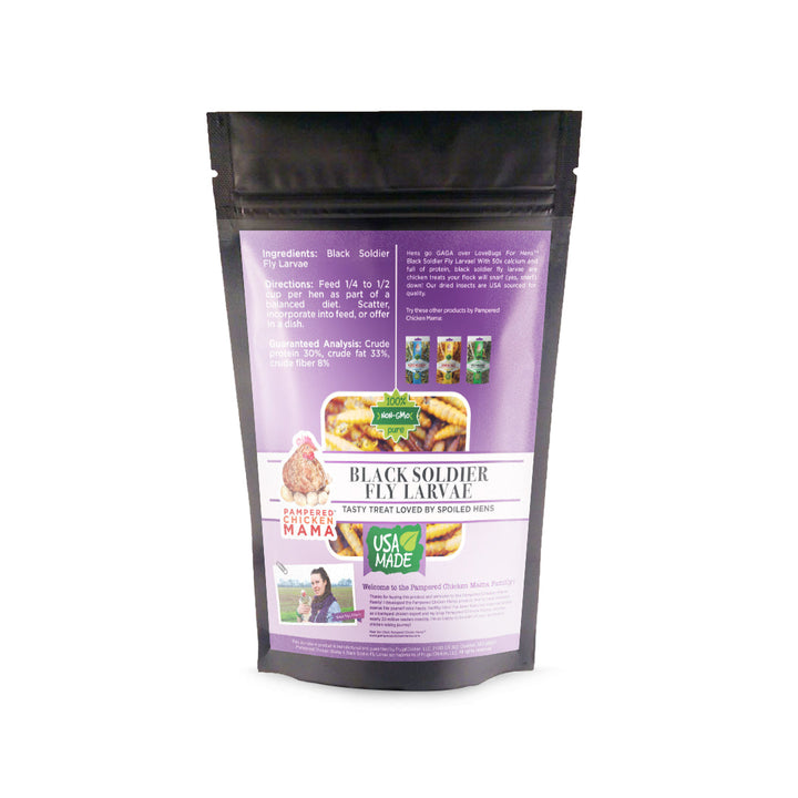 Dried Black Soldier Fly Larvae - USA Sourced Chicken Treats 50x Calcium