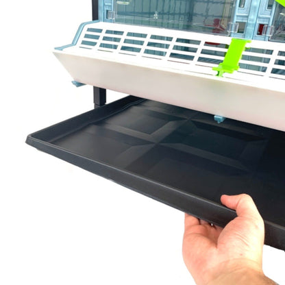 Two-layer chick brooder with automatic heater by Hatching Time, measuring 9.5 inches in height for backyard poultry.