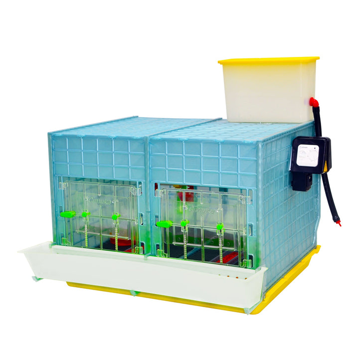 15-inch Hatching Time chick brooder with 2 sections, designed for chickens, turkeys, and ducks.