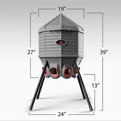 CoopWorx 80 lb. adjustable-height automatic chicken feeder with four legs for backyard chickens